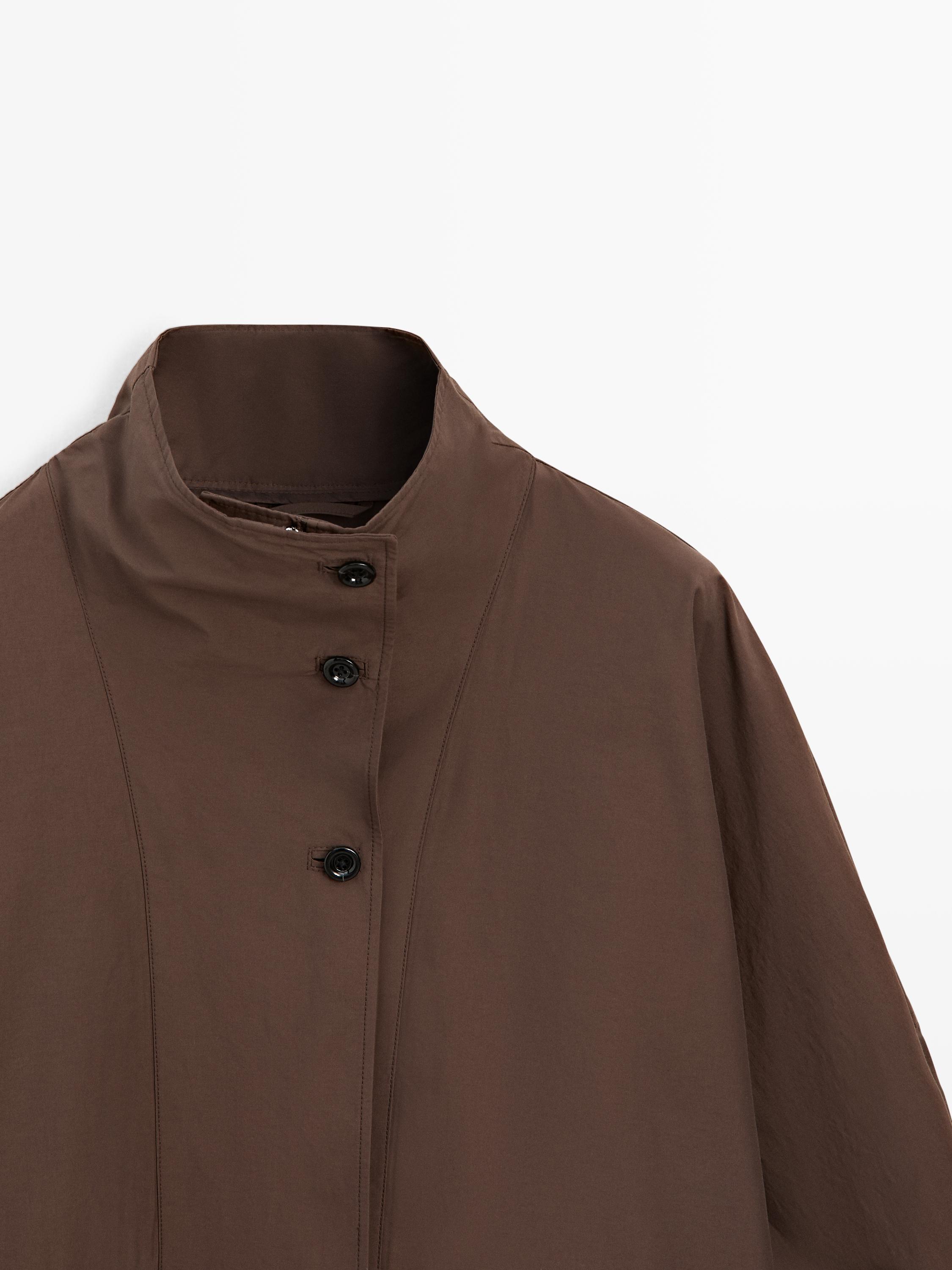 Puff parka with collar detail